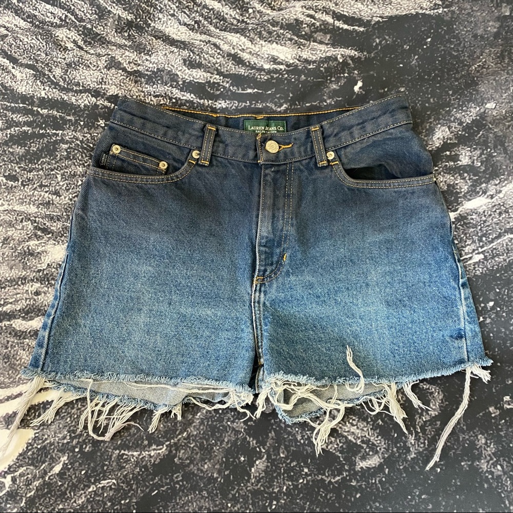 Lauren Jeans Co. Ralph Lauren Vintage Cut-Off Jean Shorts Thick Denim Ombré 6/4
